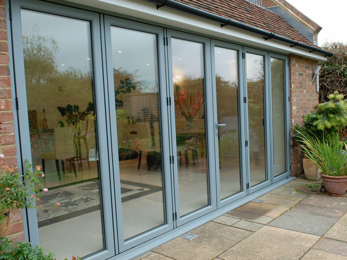 grey bi-fold doors